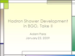 Hadron Shower Development in BGO, Take II