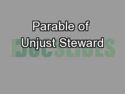 Parable of Unjust Steward