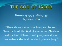 THE GOD OF JACOB