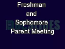 Freshman and Sophomore Parent Meeting