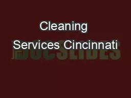 Cleaning Services Cincinnati