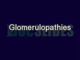 Glomerulopathies