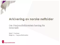 Arkivering av norske nettsider