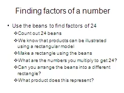 Finding factors of a number