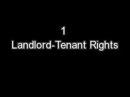 1 Landlord-Tenant Rights