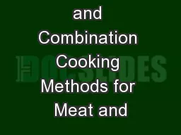 33 Moist-Heat and Combination Cooking Methods for Meat and
