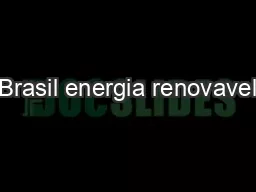 Brasil energia renovavel