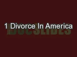 1 Divorce In America