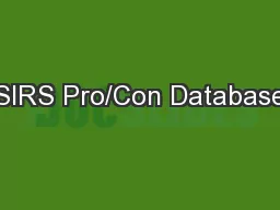 SIRS Pro/Con Database
