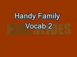 Handy Family Vocab 2