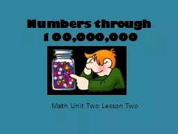 Numbers through 100,000,000