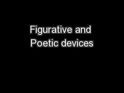Figurative and Poetic devices
