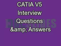 CATIA V5 Interview Questions & Answers