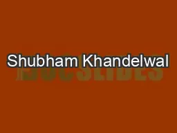 Shubham Khandelwal