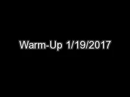 Warm-Up 1/19/2017