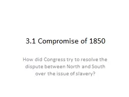 3.1 Compromise of 1850