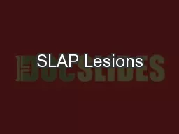 SLAP Lesions