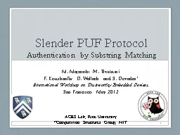Slender PUF Protocol