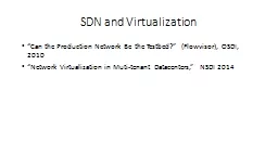 SDN and Virtualization
