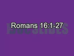 Romans 16:1-27