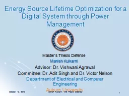 Energy Source Lifetime Optimization for a Digital System th