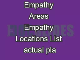 Direct Empathy Areas Empathy Locations List actual pla