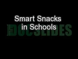 Smart Snacks in Schools