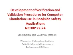 Development of Verification and Validation Procedures for C