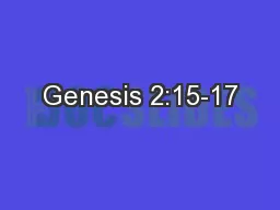 Genesis 2:15-17