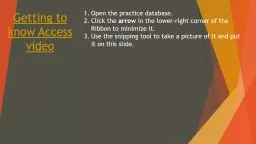 Open the practice database.