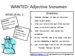 WANTED: Adjective Snowmen