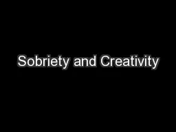 Sobriety and Creativity