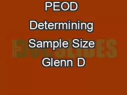 PEOD Determining Sample Size Glenn D
