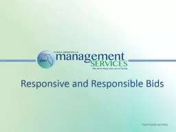Responsive and Responsible Bids