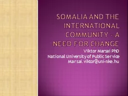 Somalia and the international community – A need for chan