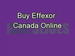 Buy Effexor Canada Online