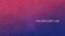 Vocabulary 15B