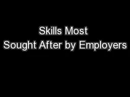 Skills Most Sought After by Employers