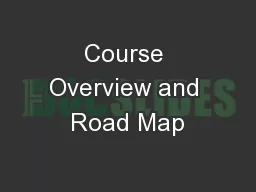 Course Overview and Road Map
