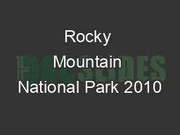 Rocky Mountain National Park 2010