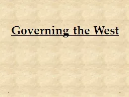Governing the West