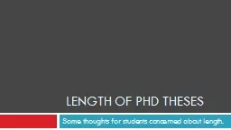 Length of PHD THESES