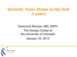 Summit: Toxic Stress in the first 3 years