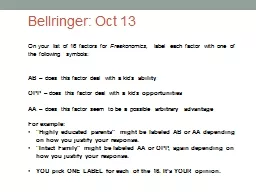 Bellringer: Oct