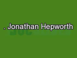 . Jonathan Hepworth