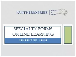 Specialty Forms Webinar