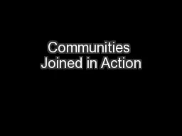 Communities Joined in Action
