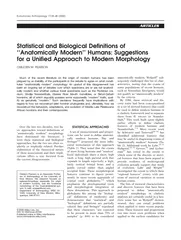 Statistical and Biological Denitions of Anatomically M