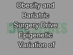 Obesity and Bariatric Surgery Drive Epigenetic Variation of