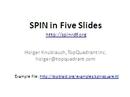 SPIN in Five Slides